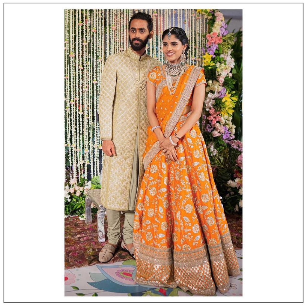 Orange sabyasachi clearance lehenga